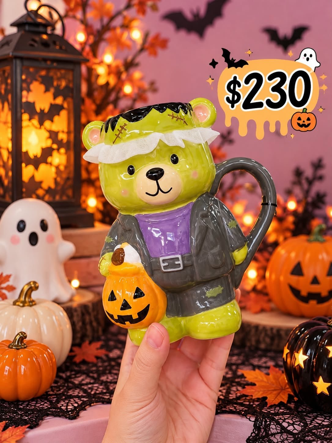 Taza de gatito con sombrero de bruja del catálogo de Berry Me